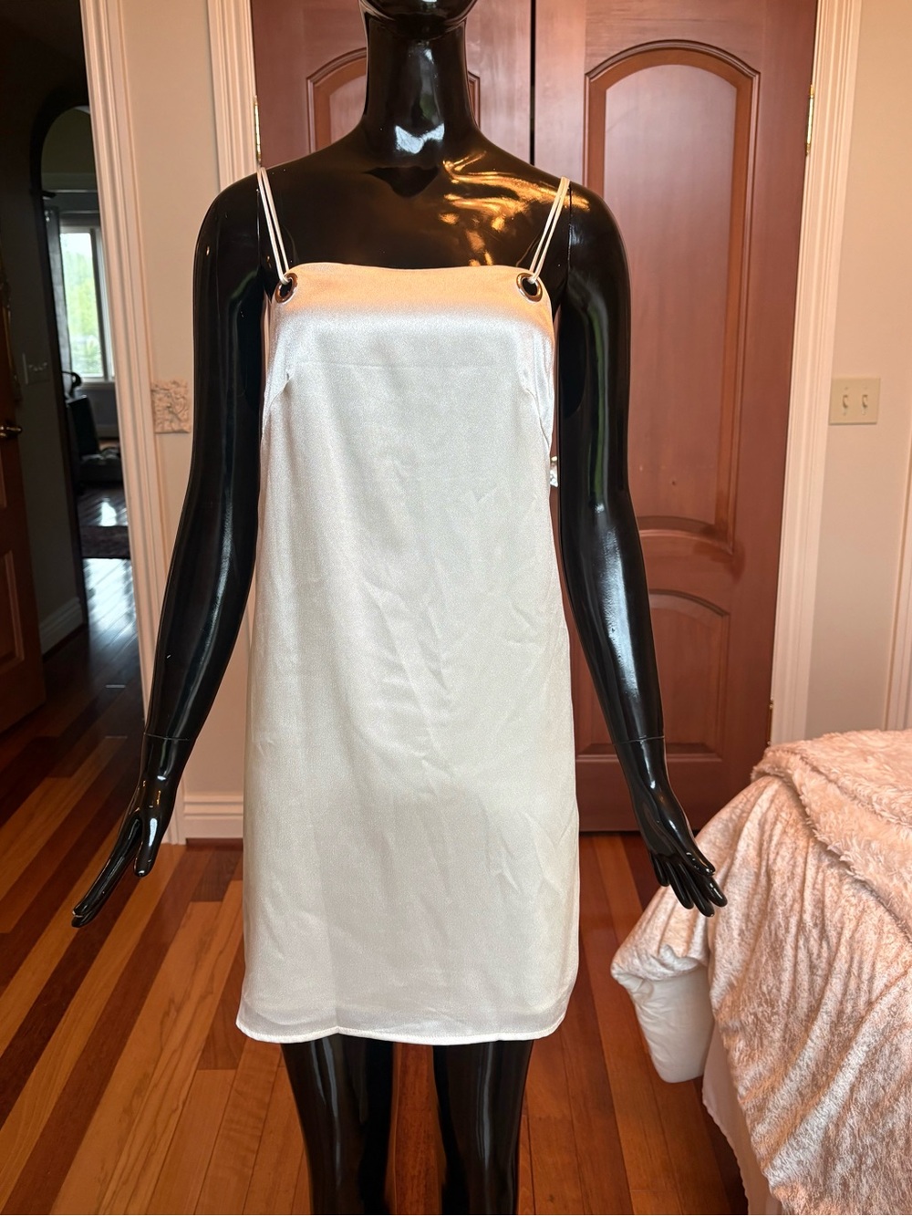 Sabo Luxe White Slip Mini Dress